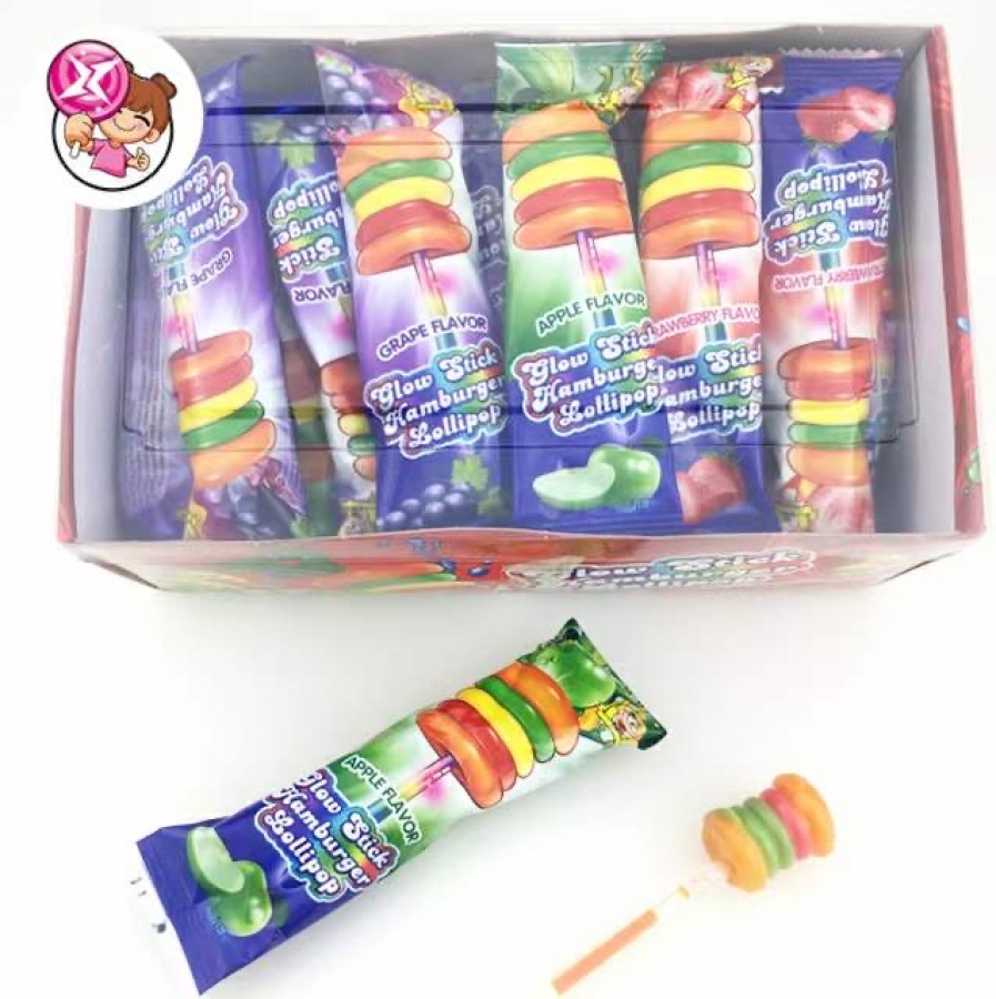 Glow Stick Hamburger Lolly Pup